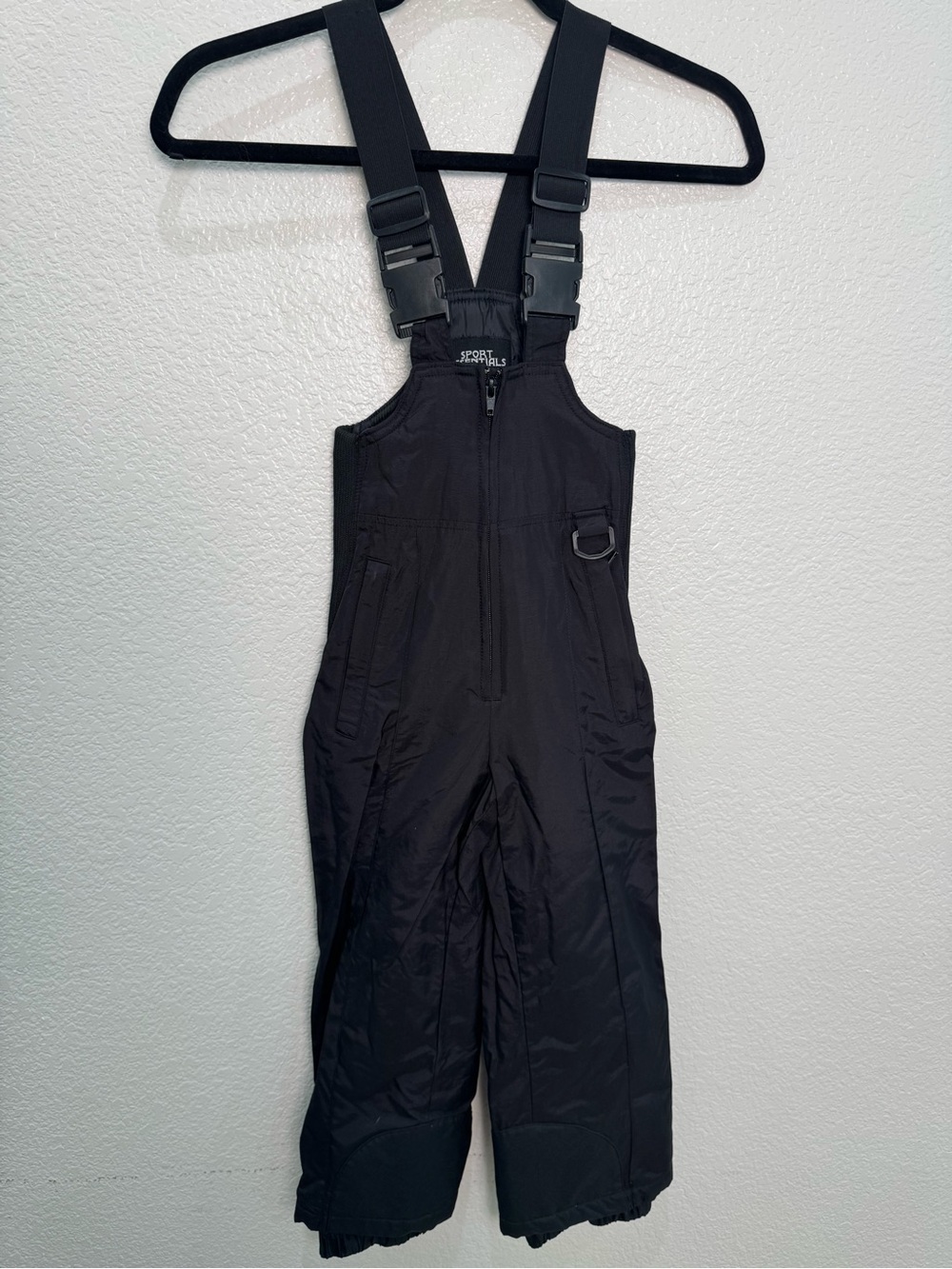 Sport Essentials Kids Size 6 Snow Bib Pants Black Insulated Ski Snowboard